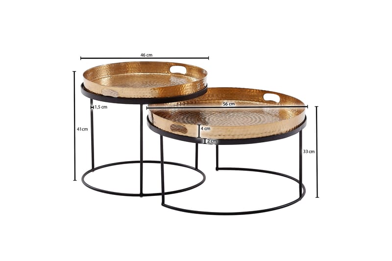 Wilhem Satsbord 46 cm Rund - Guld - Products - Möbler - Bord & matgrupp - Avlastningsbord & sidobord - Satsbord