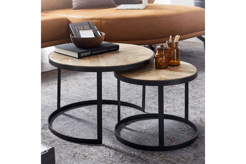 Willowdale Satsbord 60 cm Runt - Natur/Svart - Products - Möbler - Bord & matgrupp - Avlastningsbord & sidobord - Satsbord