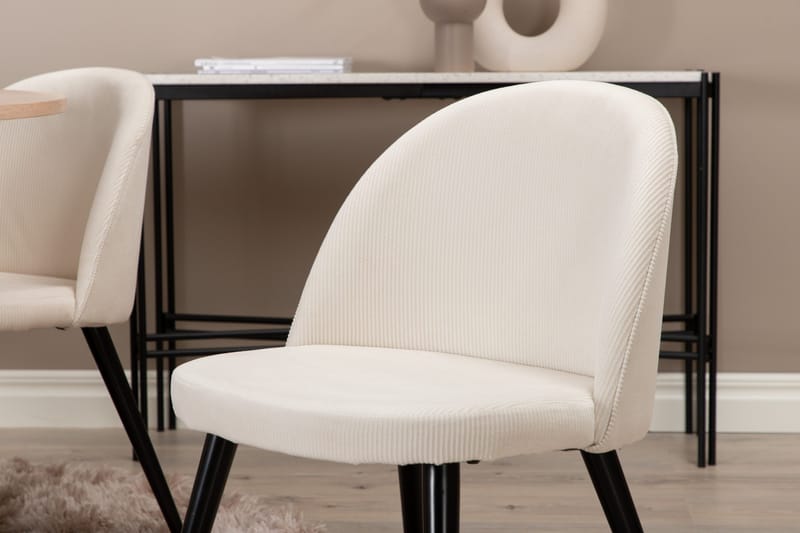 Biana Matgrupp 110 cm Rund inkl 4 Valera Manchesterstolar - Beige/Svart - Products - Möbler - Bord & matgrupp - Matgrupp