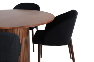 Bianca Matgrupp 110 cm Rund med 4 Arch stolar - Svart - Products - Möbler - Bord & matgrupp - Matgrupp