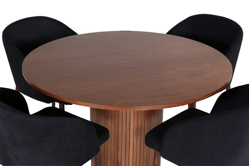 Bianca Matgrupp 110 cm Rund med 4 Arch stolar - Svart - Products - Möbler - Bord & matgrupp - Matgrupp