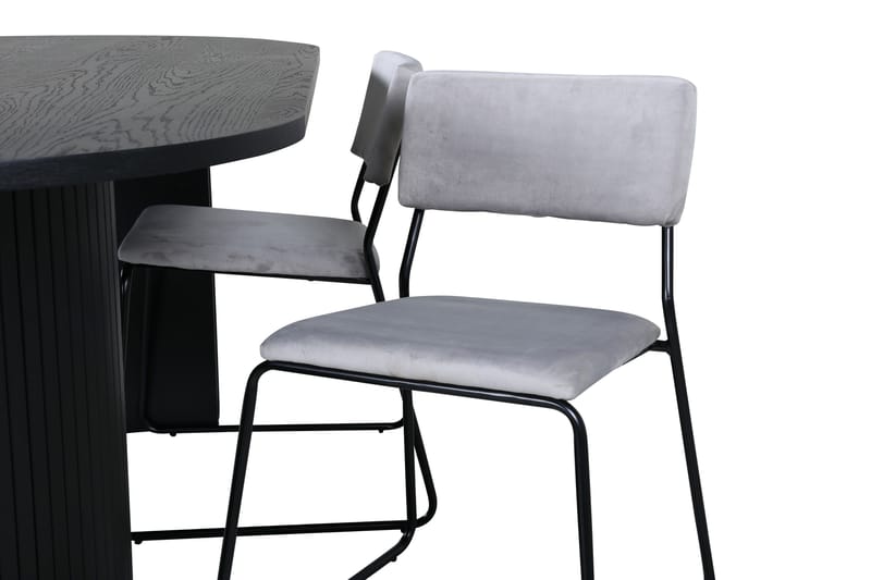Bianca Matgrupp 200 cm Oval med 4 Kenth stolar - Svart - Products - Möbler - Bord & matgrupp - Matgrupp