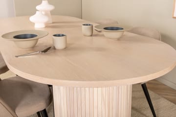 Bianca Matgrupp 200 cm Oval med 4 Velvet stolar - Svart - Products - Möbler - Bord & matgrupp - Matgrupp