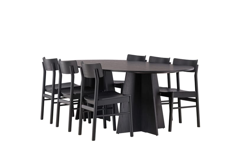 Bootcut Matgrupp + 6 stolar - Svart - Products - Möbler - Bord & matgrupp - Matgrupp