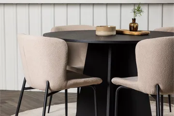 Bootcut Matgrupp 110 cm Rund med 4 Modesto stolar - Svart - Products - Möbler - Bord & matgrupp - Matgrupp