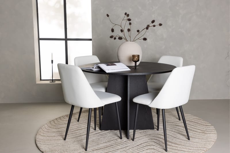 Bootcut Matgrupp 110 cm Rund med 4 Night stolar - Svart - Products - Möbler - Bord & matgrupp - Matgrupp