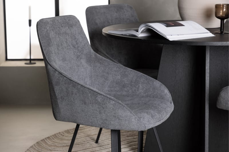 Bootcut Matgrupp 110 cm Rund med 4 Rosie stolar - Svart - Products - Möbler - Bord & matgrupp - Matgrupp
