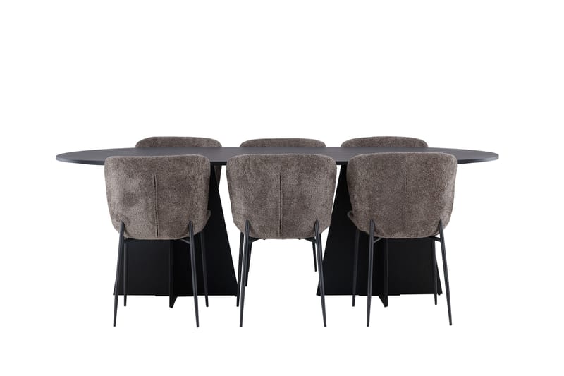 Bootcut Matgrupp 230 cm Oval med 6 Modesto stolar - Beige - Products - Möbler - Bord & matgrupp - Matgrupp