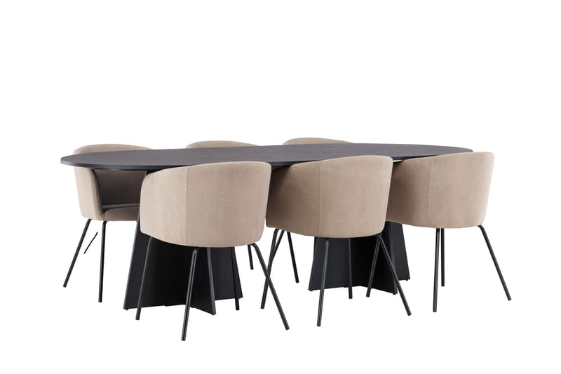 Bootcut Matgrupp 230 cm Rektangulär med 6 Berit stolar - Beige - Products - Möbler - Bord & matgrupp - Matgrupp