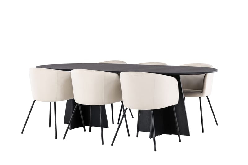 Bootcut Matgrupp 230 cm Rektangulär med 6 Berit stolar - Beige - Products - Möbler - Bord & matgrupp - Matgrupp