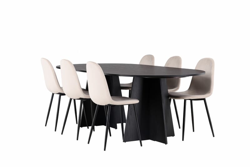 Bootcut Matgrupp 230 cm Rektangulär med 6 Polar stolar - Beige - Products - Möbler - Bord & matgrupp - Matgrupp