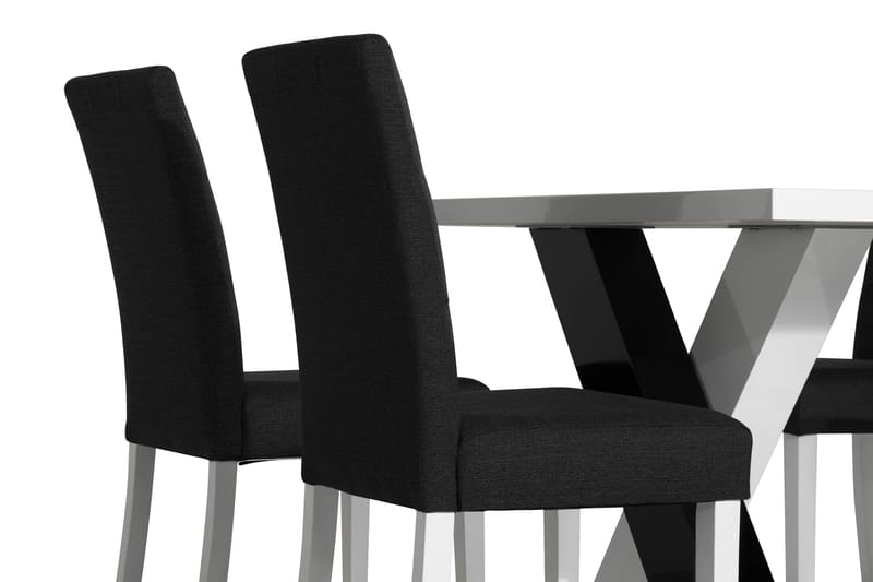 Cesi Matgrupp 140 cm med 4 Viktor Stol - Vit/Svart/Svart PU - Products - Möbler - Bord & matgrupp - Matgrupp