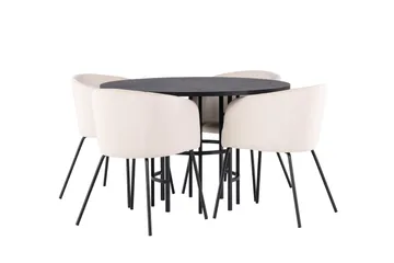 Copenhagen Matgrupp 115 cm Rund med 4 Berit stolar - Beige - Products - Möbler - Bord & matgrupp - Matgrupp