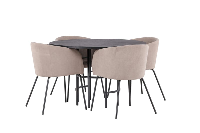Copenhagen Matgrupp 115 cm Rund med 4 Berit stolar - Beige - Products - Möbler - Bord & matgrupp - Matgrupp