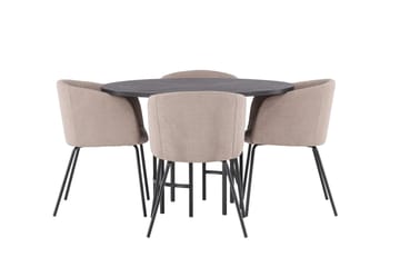 Copenhagen Matgrupp 115 cm Rund med 4 Berit stolar - Beige - Products - Möbler - Bord & matgrupp - Matgrupp