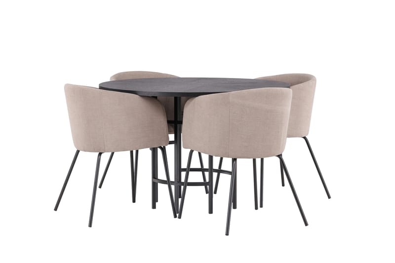 Copenhagen Matgrupp 115 cm Rund med 4 Berit stolar - Beige - Products - Möbler - Bord & matgrupp - Matgrupp