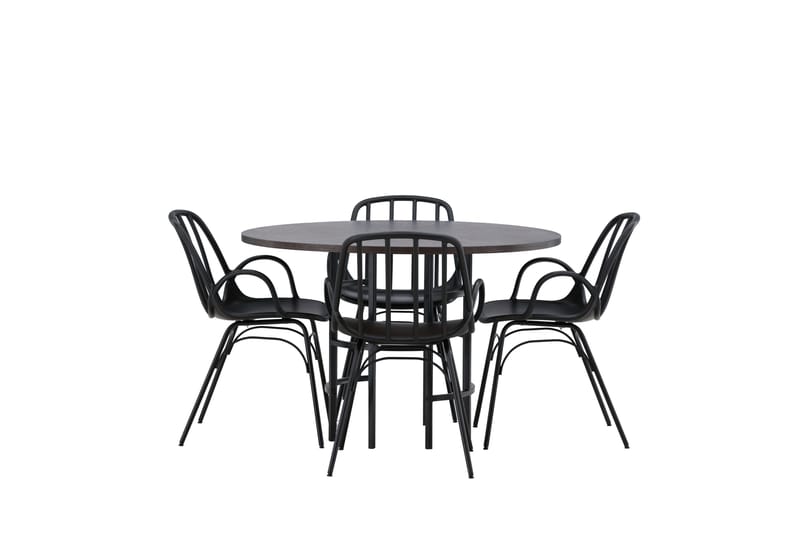 Copenhagen Matgrupp 115 cm Rund med 4 Dyrön stolar - Svart - Products - Möbler - Bord & matgrupp - Matgrupp
