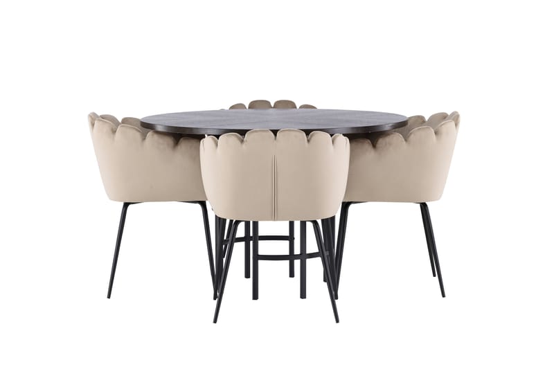 Copenhagen Matgrupp 115 cm Rund med 4 Limhamn stolar - Beige - Products - Möbler - Bord & matgrupp - Matgrupp
