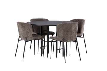Copenhagen Matgrupp 115 cm Rund med 4 Modesto stolar - Beige - Products - Möbler - Bord & matgrupp - Matgrupp