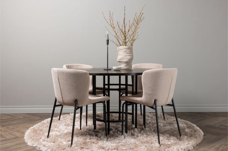 Copenhagen Matgrupp 115 cm Rund med 4 Modesto stolar - Mörkgrå - Products - Möbler - Bord & matgrupp - Matgrupp