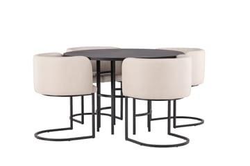 Copenhagen Matgrupp 115 cm Rund med 4 Simrishman stolar - Beige - Products - Möbler - Bord & matgrupp - Matgrupp