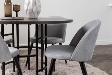 Copenhagen Matgrupp 115 cm Rund med 4 Velvet stolar - Grå - Products - Möbler - Bord & matgrupp - Matgrupp