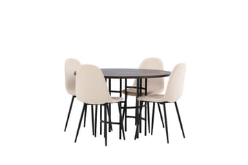 Copenhagen Matgrupp 115 cm Rund med 4 Polar stolar - Beige - Products - Möbler - Bord & matgrupp - Matgrupp