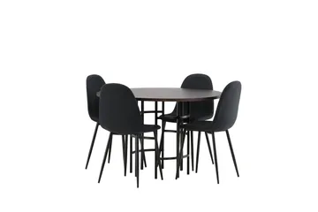 Copenhagen Matgrupp 115 cm Rund med 4 Polar stolar - Svart - Products - Möbler - Bord & matgrupp - Matgrupp