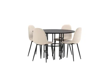 Copenhagen Matgrupp 115 cm Rund med 4 Polar stolar - Beige - Products - Möbler - Bord & matgrupp - Matgrupp