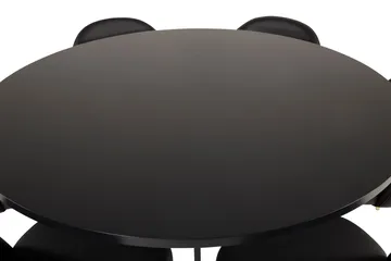 Copenhagen Matgrupp med 6 Valera Matstolar Mässing/Svart - Furniture Fashion - Products - Möbler - Bord & matgrupp - Matgrupp