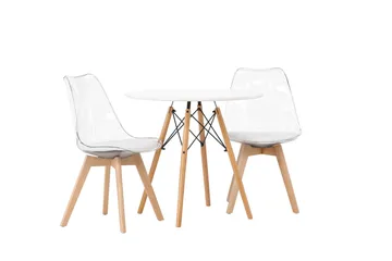 Danburi Matgrupp 60 cm Rund med 2 Edvin stolar - Vit - Products - Möbler - Bord & matgrupp - Matgrupp