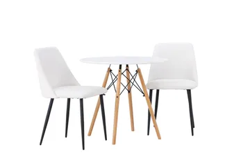 Danburi Matgrupp 60 cm Rund med 2 Night stolar - Vit - Products - Möbler - Bord & matgrupp - Matgrupp