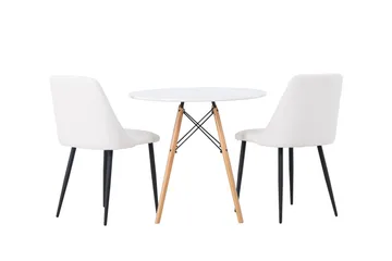 Danburi Matgrupp 60 cm Rund med 2 Night stolar - Vit - Products - Möbler - Bord & matgrupp - Matgrupp