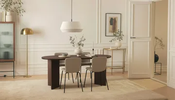 Dano Matbord 180 cm  med 4 Katy Matstolar - Valnöt / Greige - Products - Möbler - Bord & matgrupp - Matgrupp