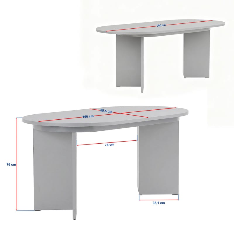 Dano Utdragbart Matbord 160-200 cm Oval - Travertin - Products - Möbler - Bord & matgrupp - Matbord & köksbord