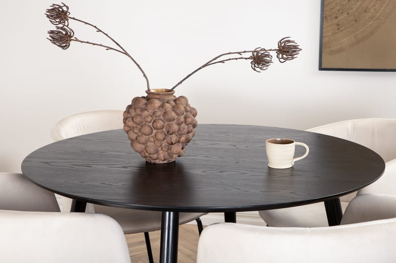 Dipp Matgrupp 115 cm Rund med 4 Berit stolar - Beige - Products - Möbler - Bord & matgrupp - Matgrupp