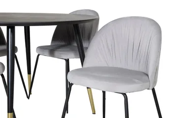 Dipp Matgrupp 115 cm Rund med 4 Wrinkles stolar - Svart/Guld - Products - Möbler - Bord & matgrupp - Matgrupp