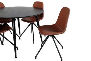 Dipp Matgrupp 115 cm Rund med 4 Polar stolar - Svart - Products - Möbler - Bord & matgrupp - Matgrupp