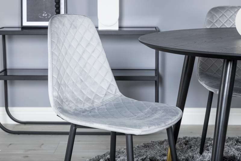 Dipp Matgrupp 115 cm Rund med 4 Polar stolar - Svart/Guld - Products - Möbler - Bord & matgrupp - Matgrupp