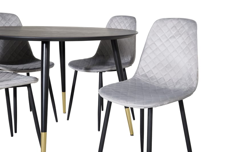 Dipp Matgrupp 115 cm Rund med 4 Polar stolar - Svart/Guld - Products - Möbler - Bord & matgrupp - Matgrupp
