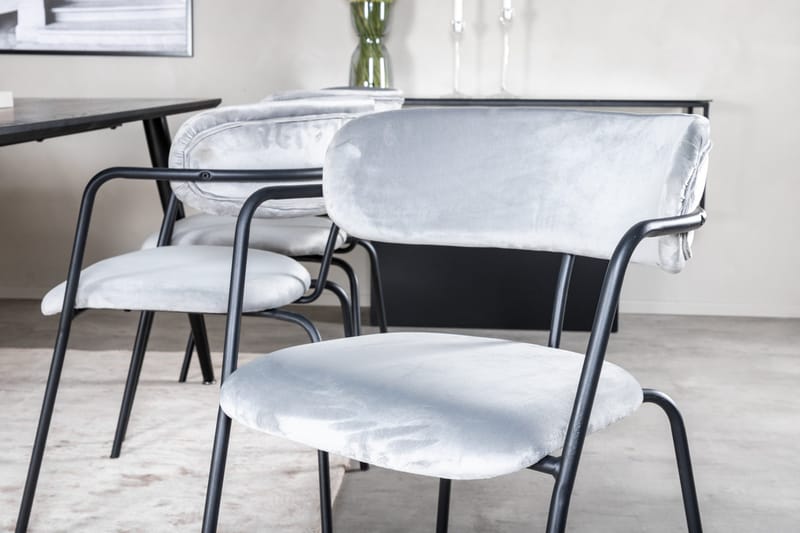 Dipp Matgrupp 180 cm Rektangulär med 6 Arrow stolar - Svart - Products - Möbler - Bord & matgrupp - Matgrupp