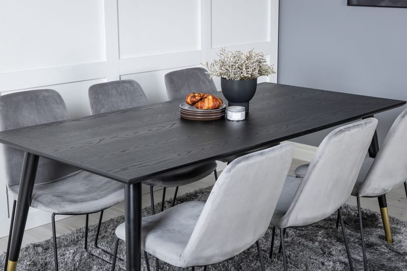Dipp Matgrupp 180 cm Rektangulär med 6 Muce stolar - Svart/Guld - Products - Möbler - Bord & matgrupp - Matgrupp