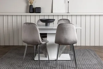 Disa Matgrupp 120 cm Rektangulär med 4 Eva stolar - Ljusgrå - Products - Möbler - Bord & matgrupp - Matgrupp