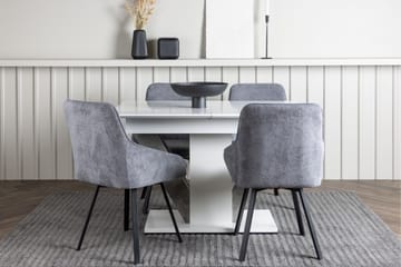 Disa Matgrupp 120 cm Rektangulär med 4 Rosie stolar - Svart - Products - Möbler - Bord & matgrupp - Matgrupp