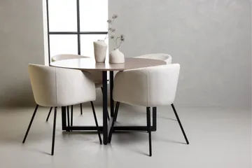 Durango Matgrupp 120 cm Rund med 4 Berit Stolar - Valnöt - Products - Möbler - Bord & matgrupp - Matgrupp