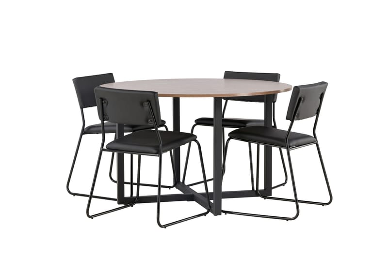 Durango Matgrupp 120 cm Rund med 4 Kenth Stolar - Valnöt - Products - Möbler - Bord & matgrupp - Matgrupp