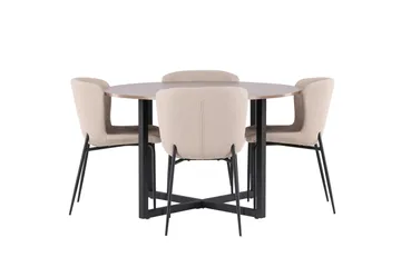 Durango Matgrupp 120 cm Rund med 4 Modesto Stolar - Valnöt - Products - Möbler - Bord & matgrupp - Matgrupp