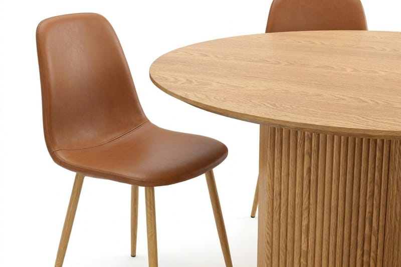 Edda Matgrupp runt 110 cm Ek med 4 Nibe Matstolar - Ek - Products - Möbler - Bord & matgrupp - Matgrupp