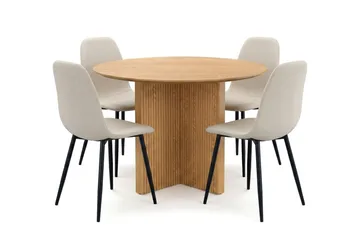 Beige/Metallben Svart - Mörkbrun