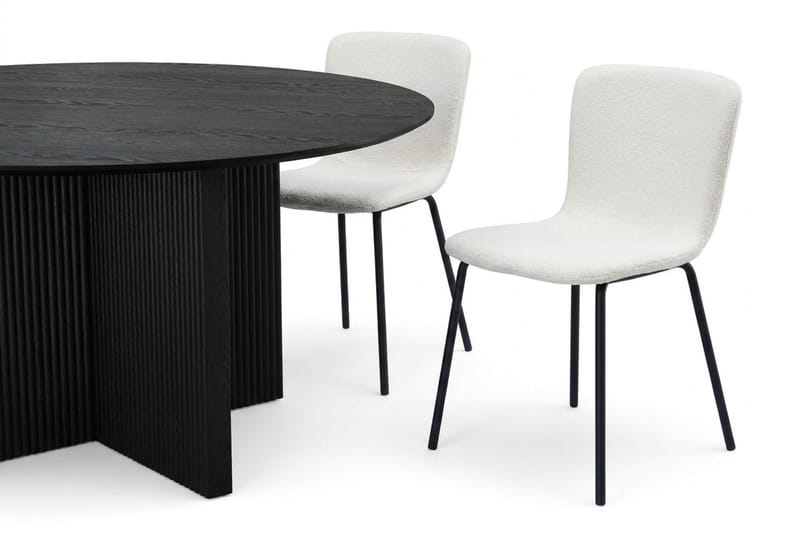 Edda Matgrupp runt 150 cm Svart med 6 Katy Matstolar - Svart - Products - Möbler - Bord & matgrupp - Matgrupp